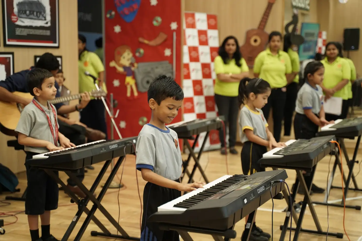 indo scots students music class